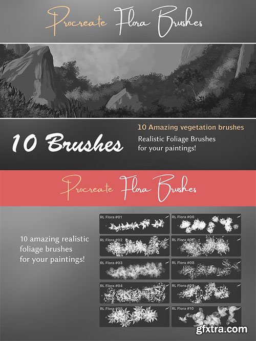 CreativeMarket - Procreate Flora Brushes 2369337