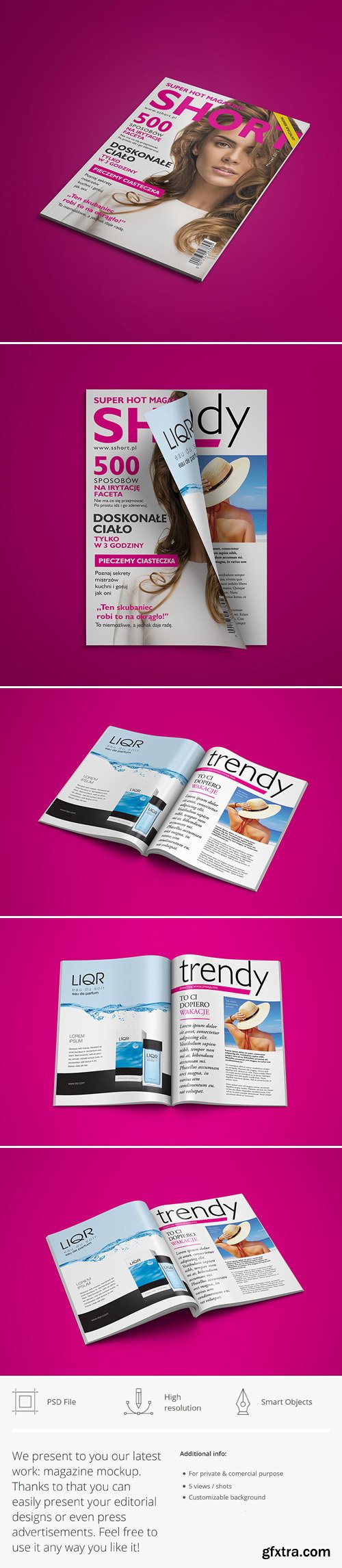 Magazine PSD Mockup (5 Views/Shots)