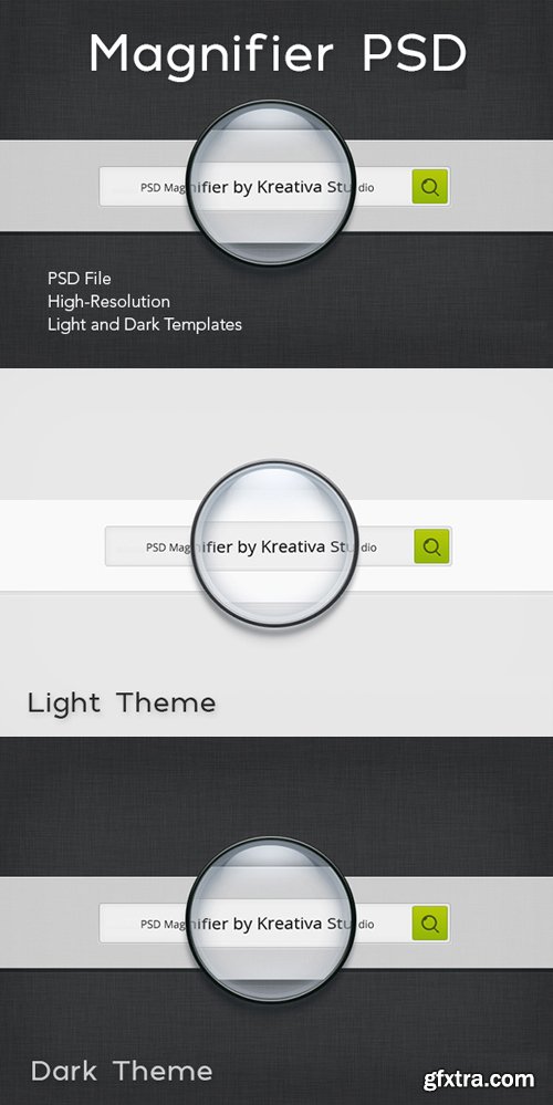 Magnifier PSD Templates (Light-Dark)