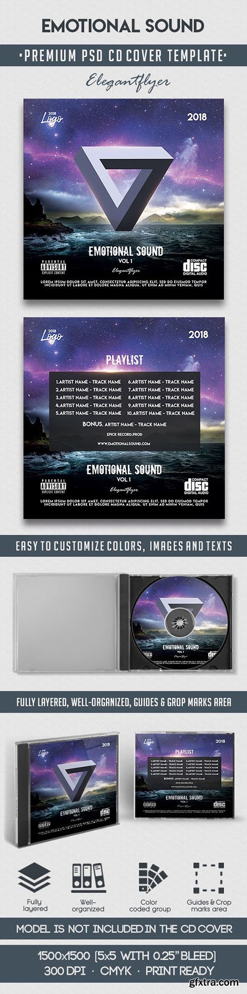 Emotional Sound – Premium CD Cover PSD Template