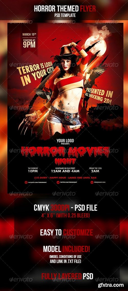 Graphicriver - Horror Movies Themed Flyer 4449915