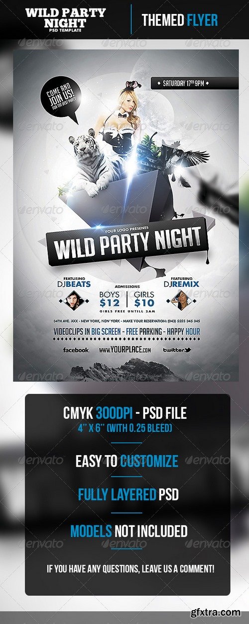 Graphicriver - Wild Party Night Flyer Template 4601098