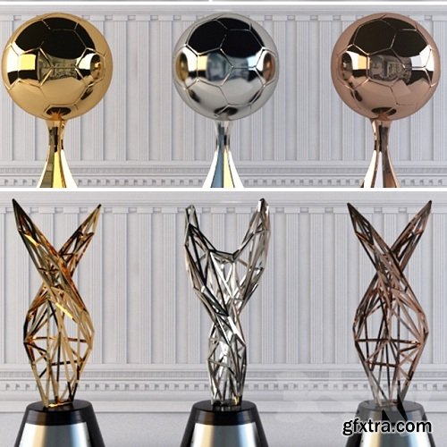 Award Prize Cup Trophy Set 18 Piece Decorative Objects