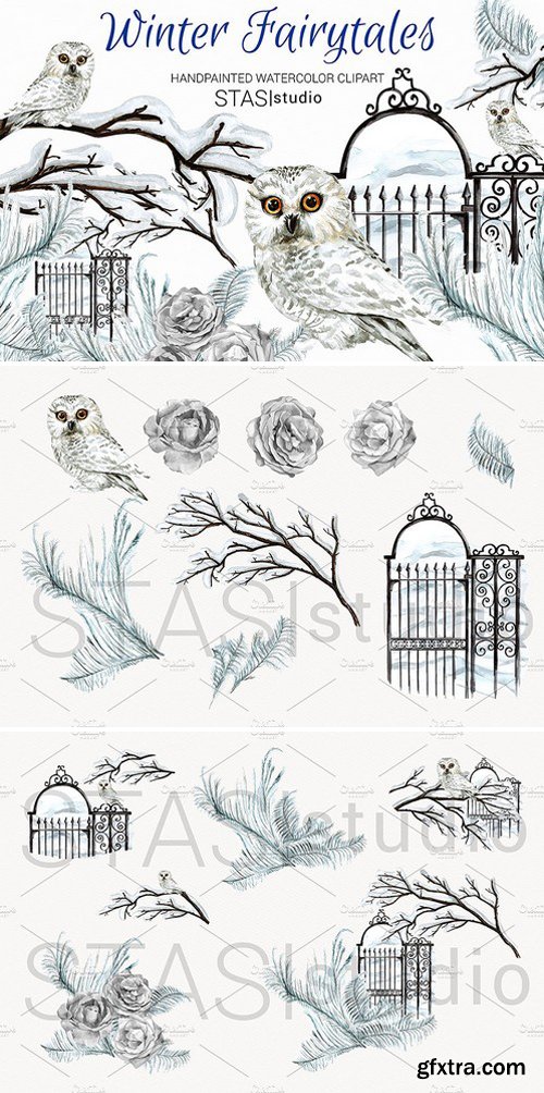 CM - Watercolor White Owl Clipart 1590332