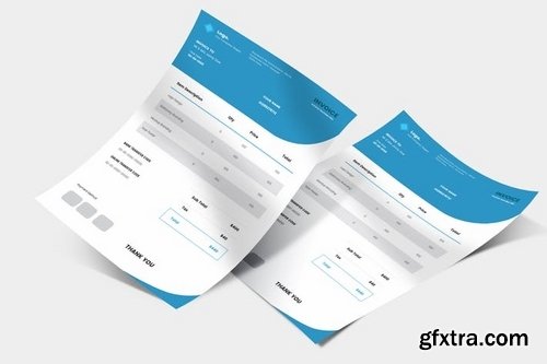 Clean Green & Blue Minimal Invoice Design