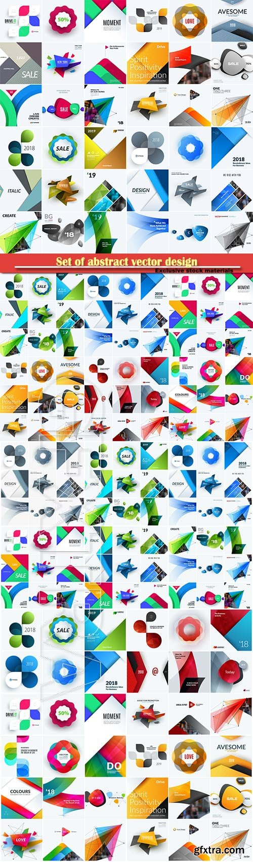 Set of abstract vector design for graphic template