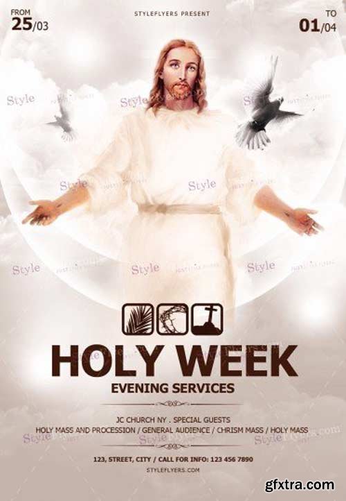 Holy Week V1 2018 PSD Flyer Template