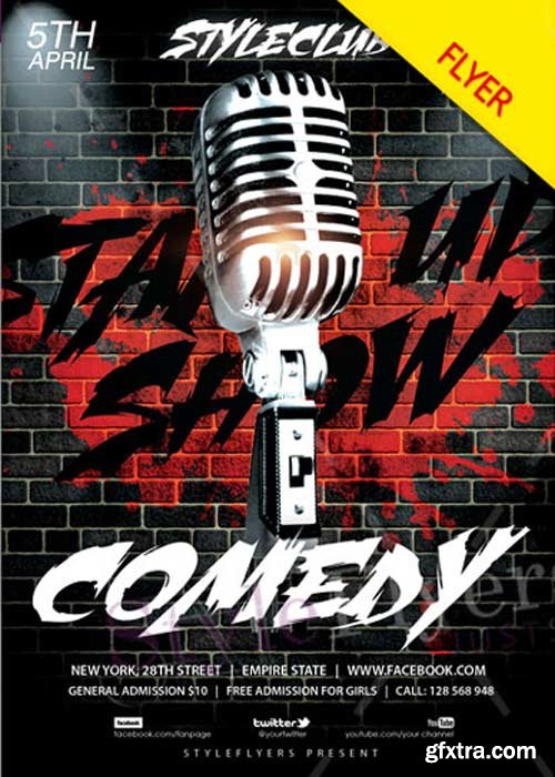 Comedy V1 2018 PSD Flyer Template