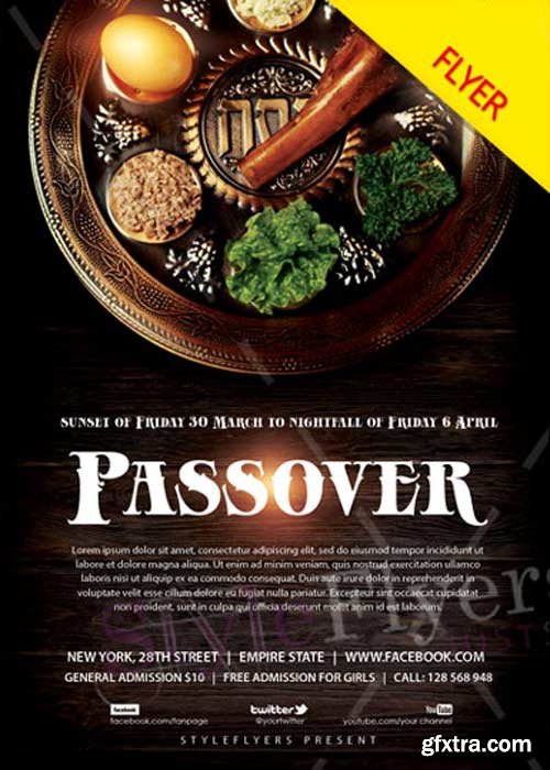 Passover V1 2018 PSD Flyer Template