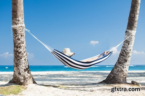 Girl woman in a hammock holiday leisure sea ocean travel beach 25 HQ Jpeg