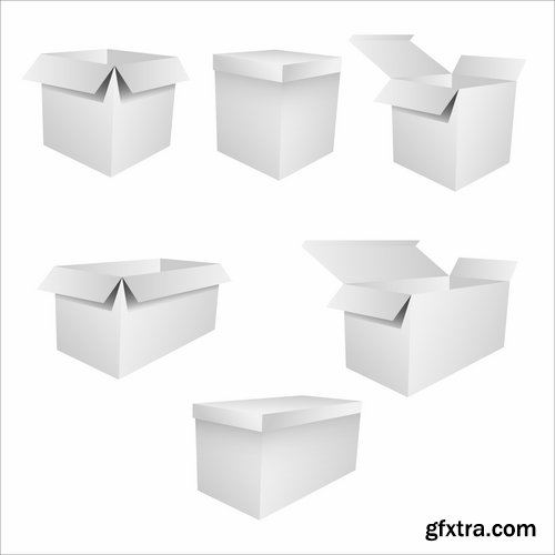 Cardboard box packaging container for food and things 25 EPS