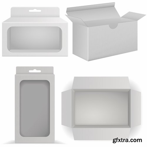 Cardboard box packaging container for food and things 25 EPS