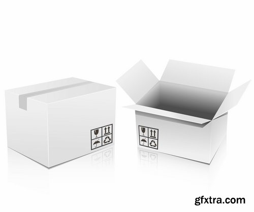 Cardboard box packaging container for food and things 25 EPS