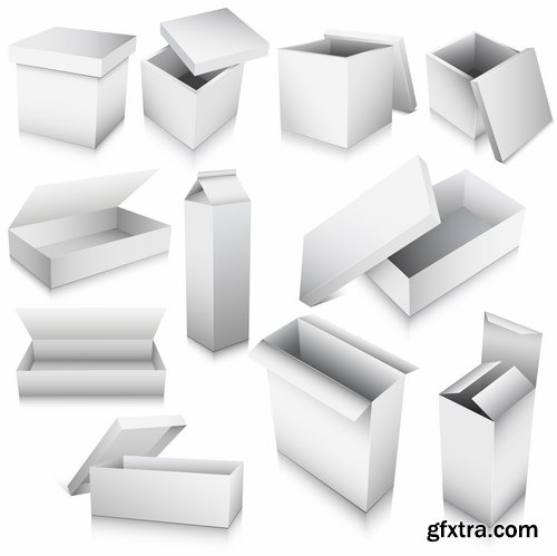 Cardboard box packaging container for food and things 25 EPS