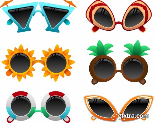 Sunglasses summer beach vacation beach vacation tourism 25 EPS