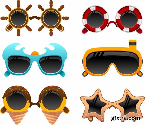 Sunglasses summer beach vacation beach vacation tourism 25 EPS