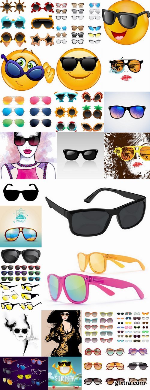 Sunglasses summer beach vacation beach vacation tourism 25 EPS