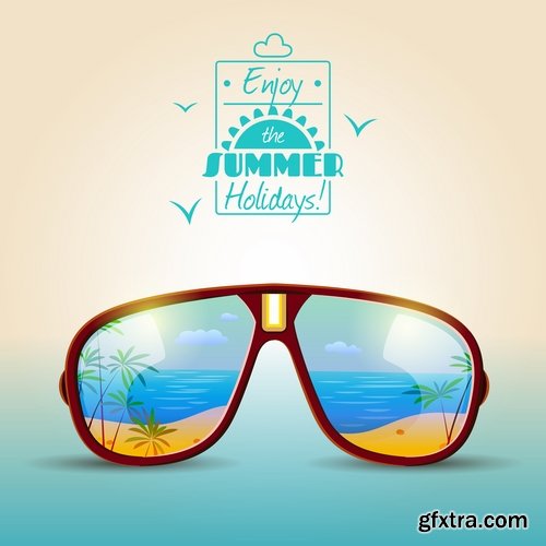 Sunglasses summer beach vacation beach vacation tourism 25 EPS