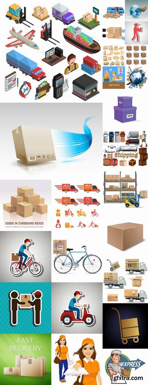 Parcel delivery mail speed packaging goods vector image 25 EPS