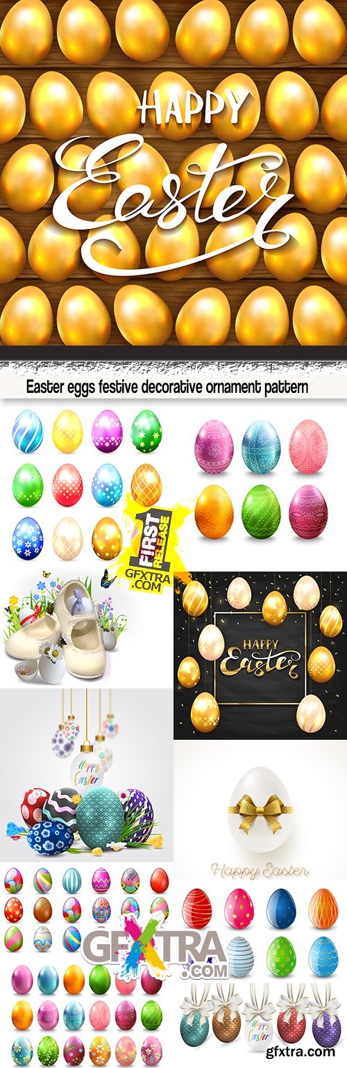 Easter eggs festive decorative ornament pattern