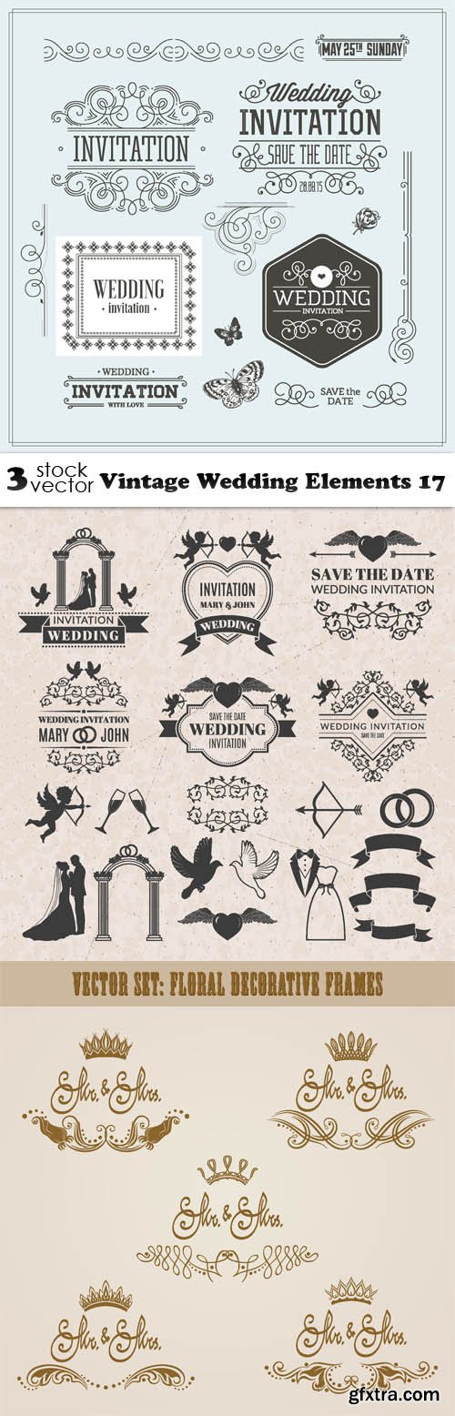 Vectors - Vintage Wedding Elements 17