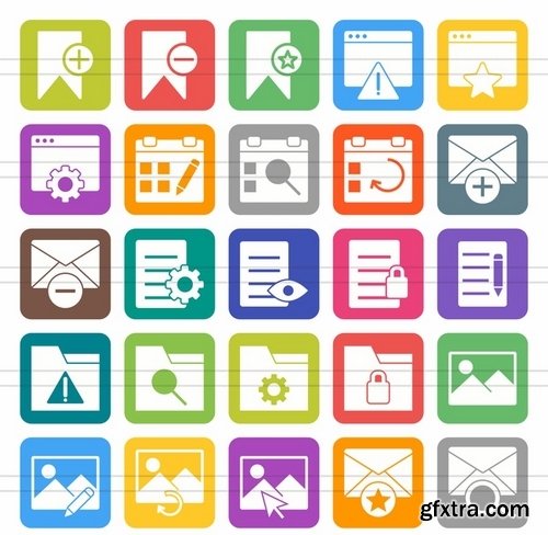 50 User Interface Filled Round Corner Icons