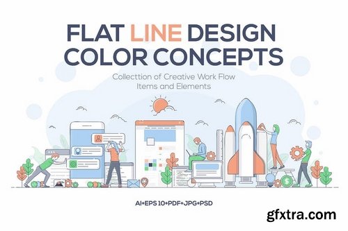 Modern Flat Line design Business concepts