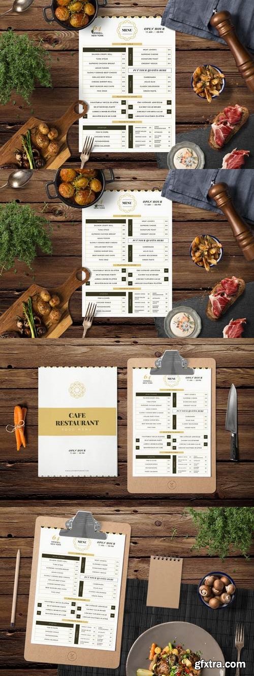 Modern Food Menu