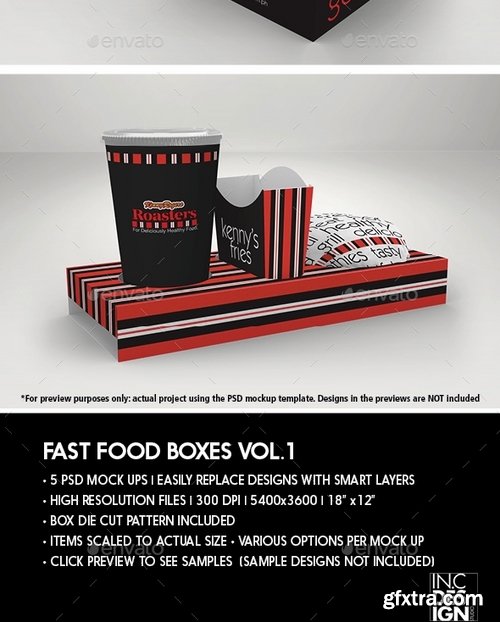 GraphicRiver - Fast Food Boxes Vol1Take Out Packaging Mock Ups 17655156