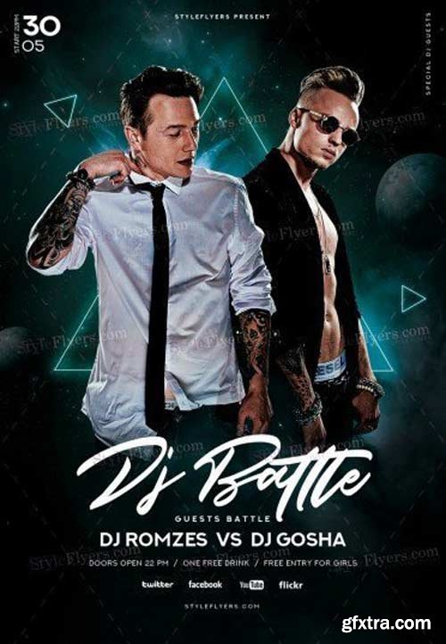 DJ Battle V5 2018 PSD Flyer Template