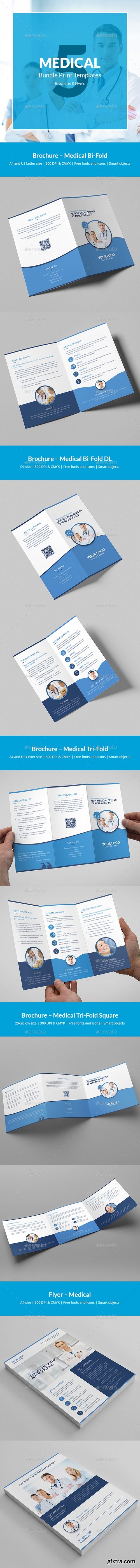 Graphicriver - Medical – Brochures Bundle Print Templates 5 in 1 21634249