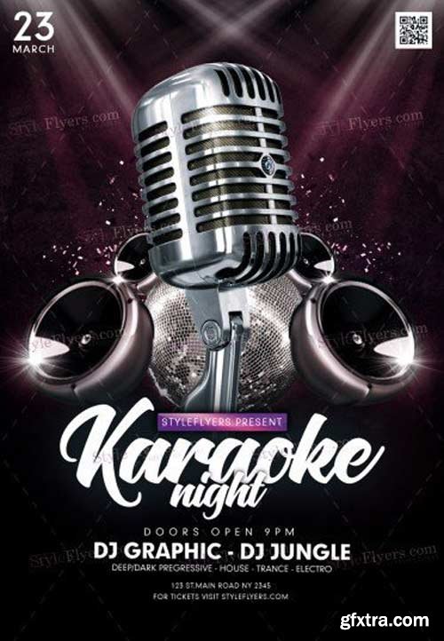 Karaoke V8 2018 PSD Flyer Template