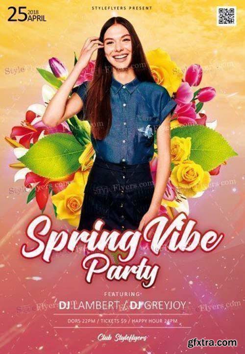 Spring Vibe Party V1 2018 PSD Flyer Template