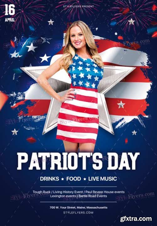 Patriot’s Day V2 2018 Flyer Template