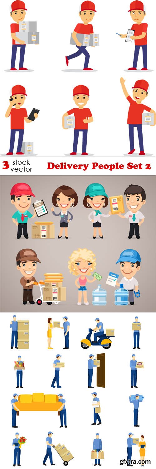 Vectors - Delivery People Set 2