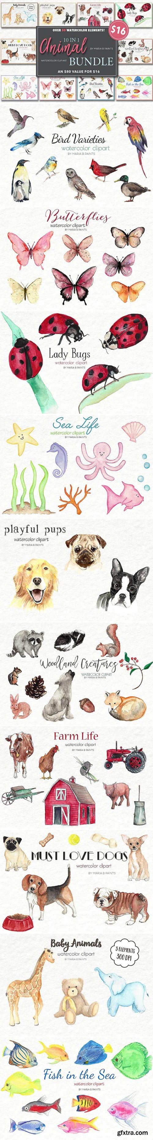 CM - Watercolor Clip Art - Animals 2104147