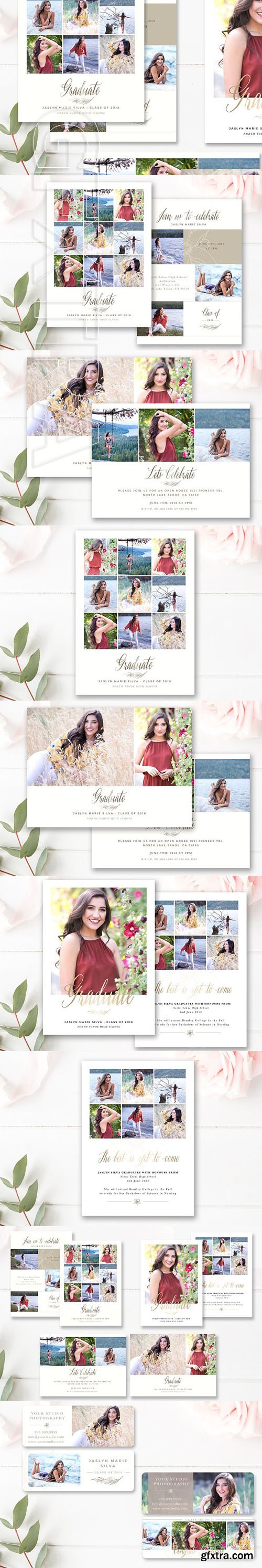 CreativeMarket - Graduation Card Template Bundle 2369757