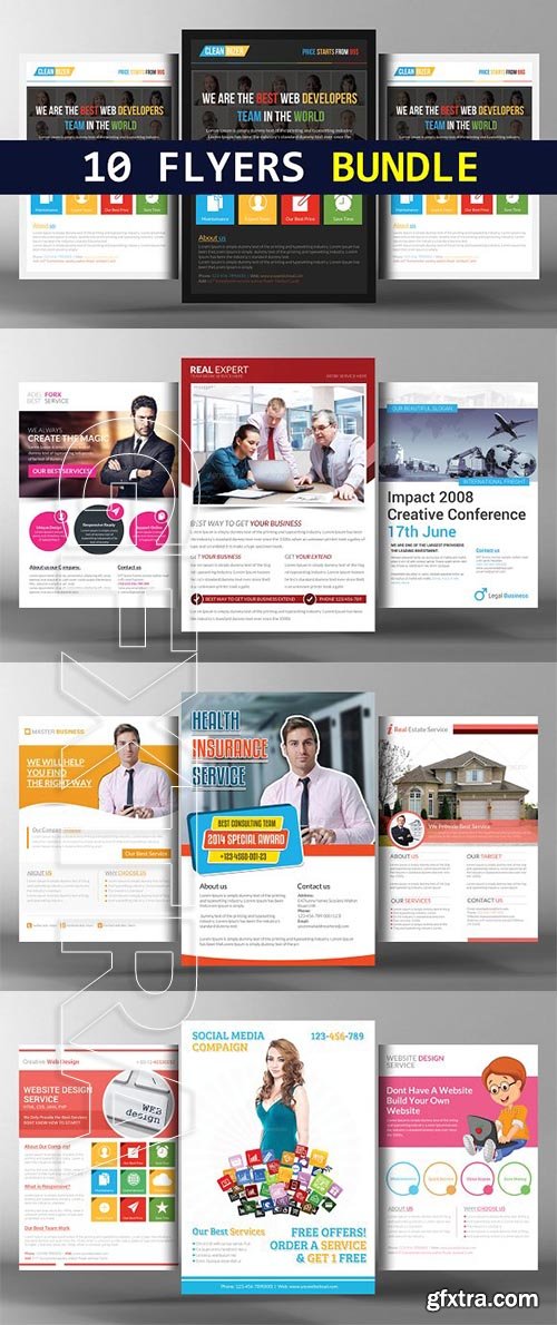 CreativeMarket - 10 Multipurpose Business Flyers 2390018