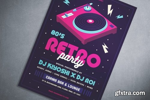 80\'s Retro Party Flyer