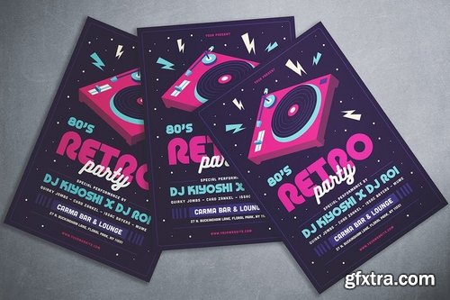 80\'s Retro Party Flyer