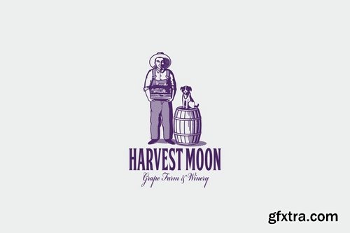 Harvest Moon Logo Template