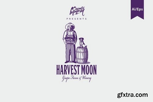 Harvest Moon Logo Template