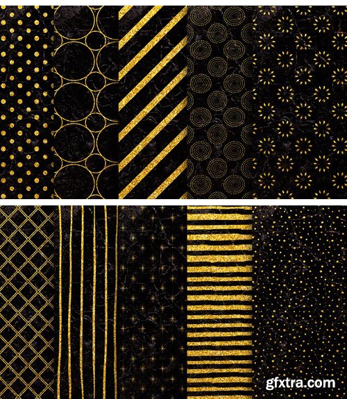 CM - Black Marble Gold Digital Paper 2350278