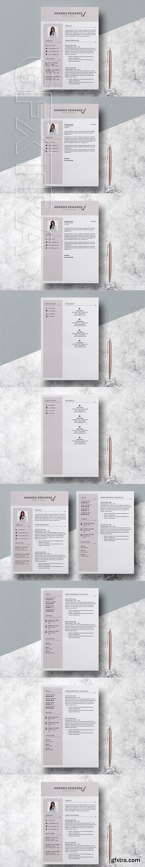 CreativeMarket - Resume Template Amanda Edwards 2368928