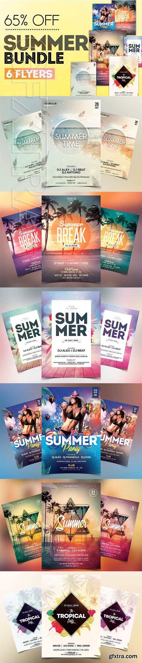 CreativeMarket - SUMMER BUNDLE - 6 Flyers 2390254