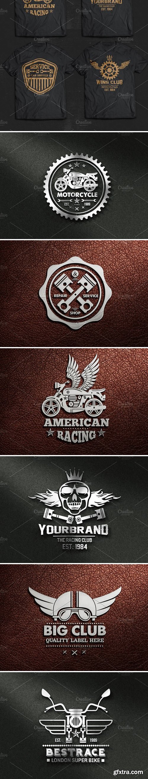 CM - Race Badge &amp; Stamp Logo &amp; 5 Mockup 2345984