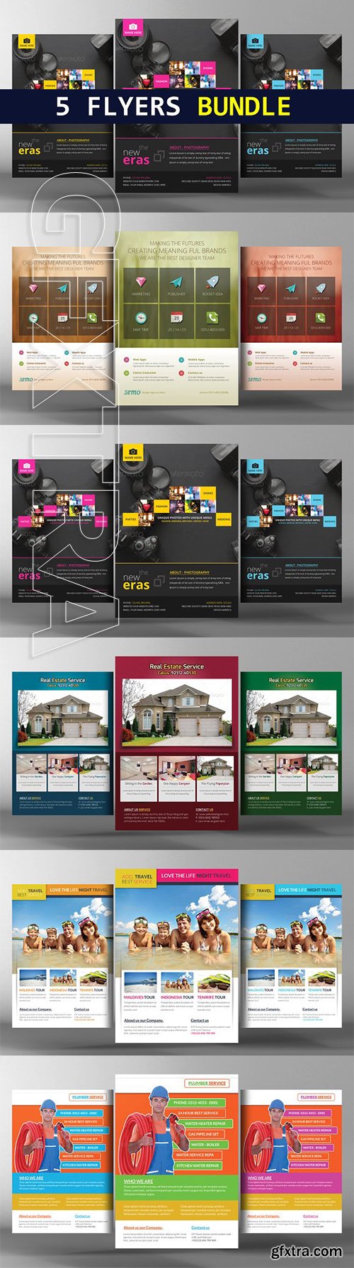 CreativeMarket - 5 Modern Business Flyer Bundle 2389760