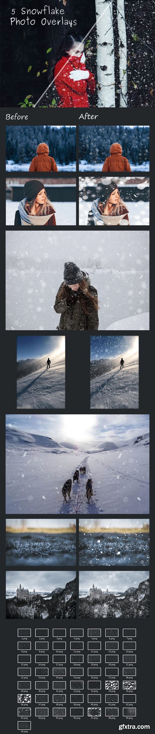 5 Snowflake Photo Overlays