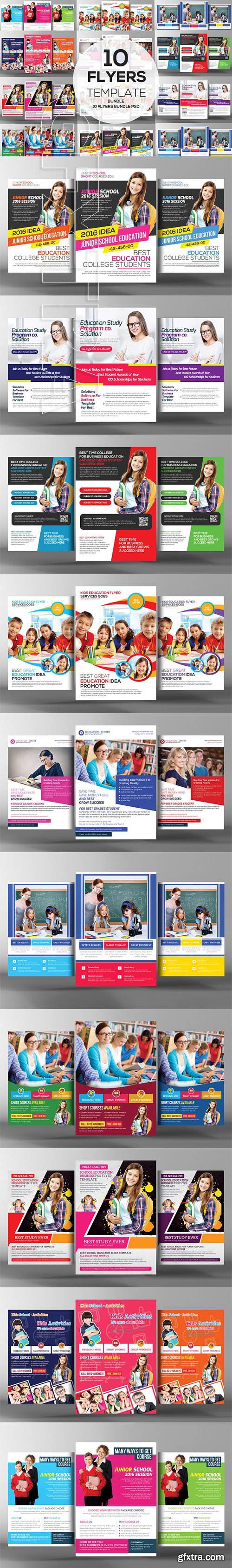 CreativeMarket - 10 School Education Flyers Bundle 2368448