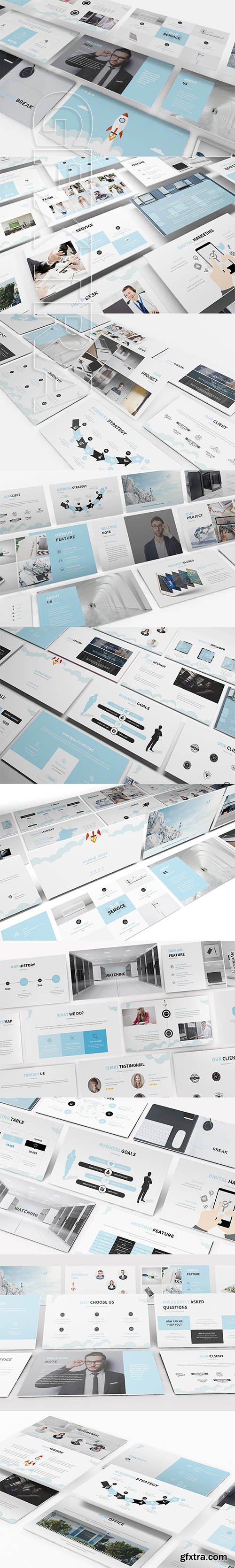 CreativeMarket - Hosting & SEO Powerpoint Template 2347860